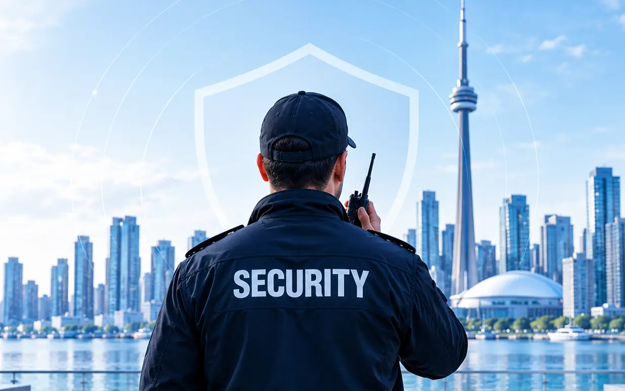 NorthTech Security guard protecting a Toronto business